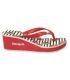 Desigual Lola Flores Rayas rouge 74hsed8 | Tong semelle compensée