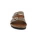 Mules anatomique pour homme en cuir et liège bio, Inter Bios 0200 marron