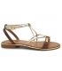 Nu pieds cuir Les Tropéziennes Hirondel marron or