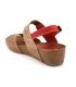 Inter Bios 5343 rouge beige, sandale pour femmes en cuir naturel