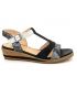 Nu pieds Fugitive Bengal noir | Sandale confortable pour femmes