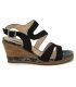 Nu pieds Fugitive Ibys noir | Sandale compensée confortable pour femmes