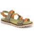 Sandale Laura Vita Dorry 01 Orange vert, nu pieds double velcro