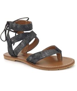 Sandale Chattawak Java noir, entre doigts brides croisées