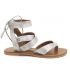 Sandale entre doigt Chattawak Java argent, entre doigt fermeture lacet