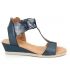 Nu pieds type confort, Kaola 445 Cap/Ben, en cuir serpent bleu