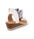 Kaola 445 Cap/Ben blanc, sandale confort en cuir aspect serpent 