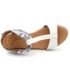 Kaola 445 Cap/Ben blanc, sandale confort en cuir aspect python