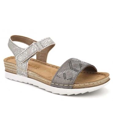 Sandale confort Inblu OF062E14 gris + strass pour femmes