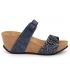 Mule compensée Kedzaro Lora bleu, sandale anatomique pour femmes