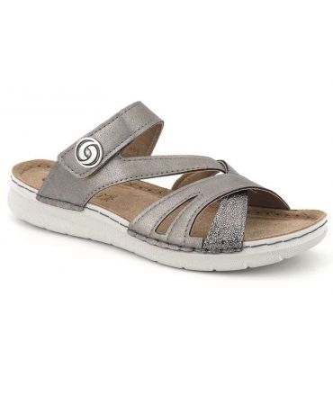 Mules confortables Inblu EK03GC46 | Nus pieds femmes cuir + velcro