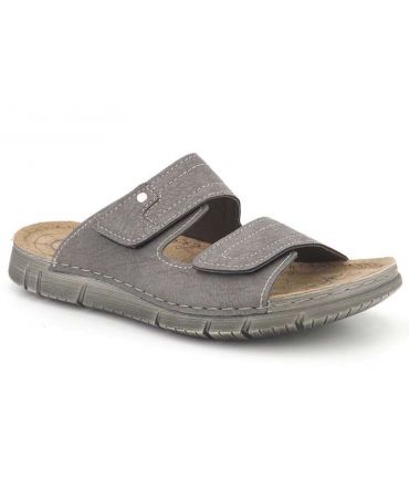 Mules velcro INBLU JS224F24-Gris | Nouveauté chaussures hommes