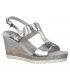 Compensé en cuir Marco Tozzi 28709-22 argent, chaussure confort