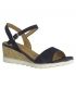 Marco Tozzi 28724 22 bleu marine, sandale cuir confortable petit compensé