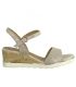 Nu pied en cuir irrisé Marco Tozzi 28724 22 beige, sandale à plate forme