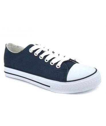 Basket Les P'tites Bombes Angy bleu, style converse