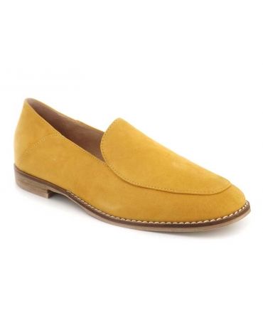 Fugitive Huron jaune mocassin en cuir nubuck pour femmes