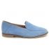 Mocassin Fugitive Huron bleu, chaussures femmes en cuir nubuck