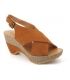 Compensé Lpb Shoes Lalie camel, sandale mode pour femme