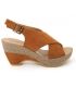 Lpb Shoes Lalie camel, sandale compensé cuir pour femmes