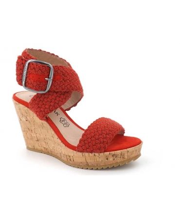 Chattawak Lady rouge, sandale compensée nouveauté