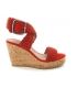 Sandale nu pied compensé Chattawak lady rouge