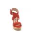 Chattawak lady rouge, sandale à talon compensé