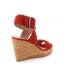 Chattawak lady rouge, sandale à talon compensé mode