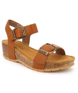 Lpb shoes sandale compensée Marielle camel