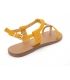Sandales plate en cuir Les P'tites Bombes Petunia jaune, Lpb Shoes