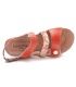 Sandale confort Laura Vita Brcuelo 069 rouge, nu pieds femmes réglage 3 velcros