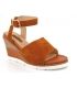 Sandale Fugitive Iber, compensé cuir nubuck marron