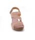 Nu pieds femmes Kaola 6530 rose irisé, semelle liège