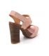 Sandale talon Kaola 6530 en cuir irrisé rose