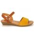 Eva Frutos 9039 moutarde, sandale en cuir petit talon