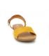 Compensé Eva Frutos 9039 moutarde, sandale en cuir petit talon