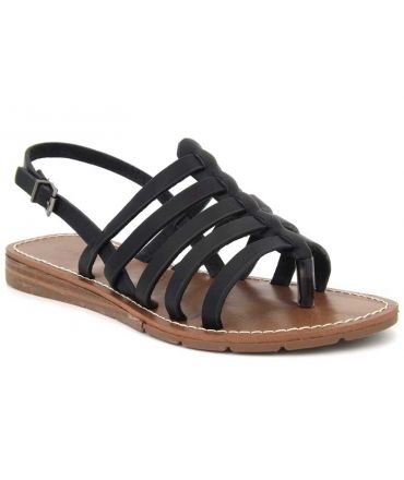Nu-pied Chattawak Shirley noir, sandales petit talon pour femmes, nouveauté