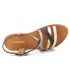 Sandale plate Les Tropéziennes par M Belarbi Hapax taupe, sandale en cuir pour femmes