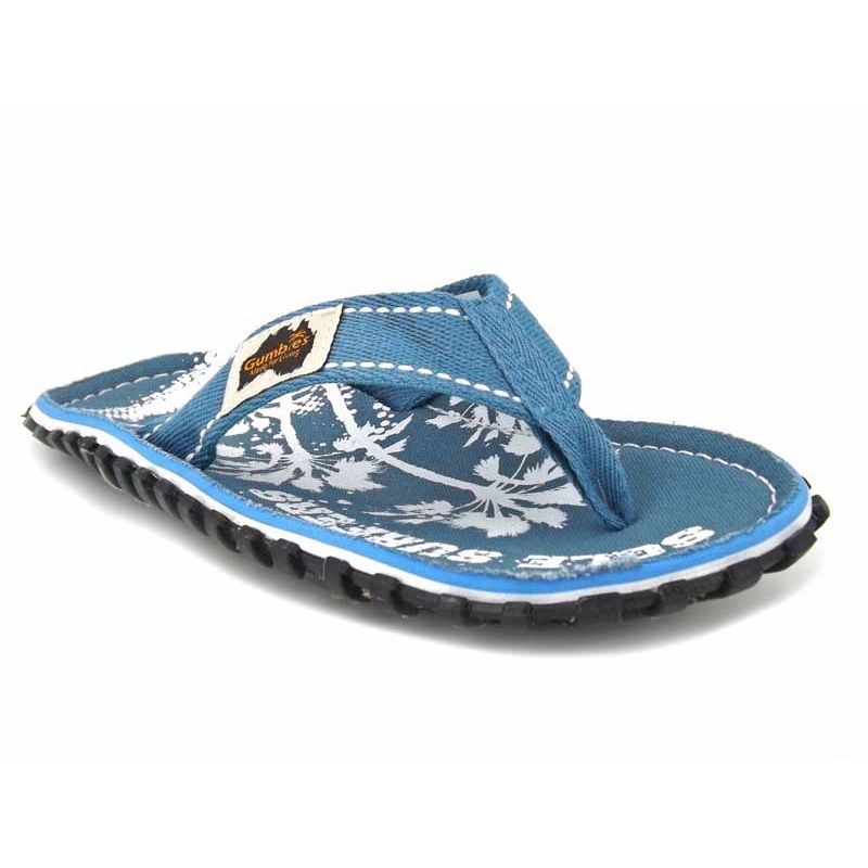 Ventes tongs Gumbies Islander Light Blue Palm semelle crampon