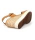 Nu-pieds cuir Millennials Shoes 3213 jaune sandale confort compensée pour femmes
