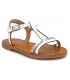Les Tropéziennes Bada blanc argent sandale fillette en cuir