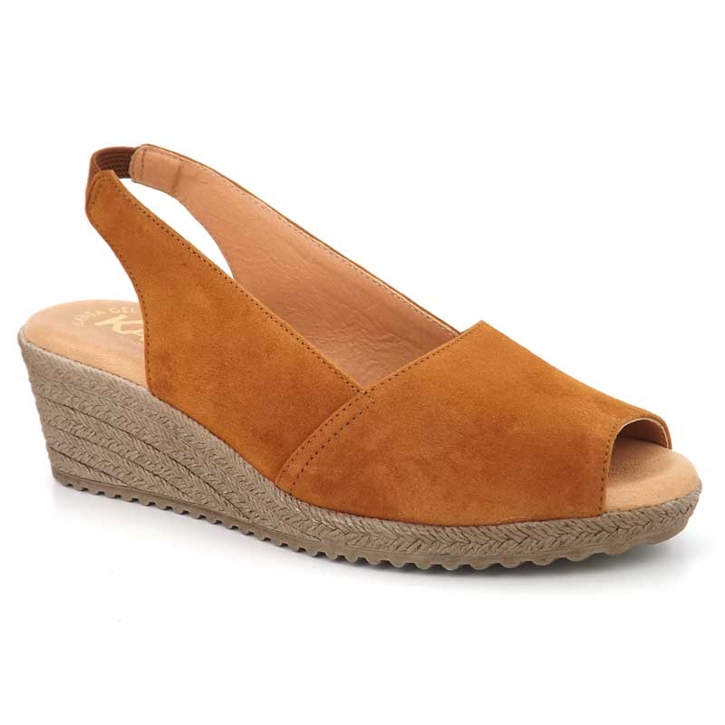 sandale compensee marron