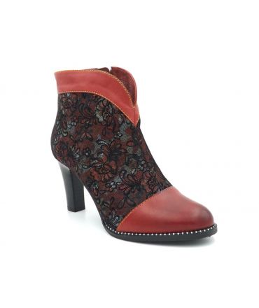 Bottines fantaisie Laura Vita Alcbaneo 039 rouge