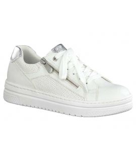 Basket basse blanc Marco Tozzi 23718-24, semelle compensée de 4 cm |  Sneakers mode