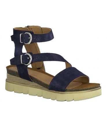 Nu-pieds Marco Tozzi 28528-24 bleu, fermeture boucles à la cheville
