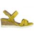 Sandale compensée Marco Tozzi 28724-24 jaune, nu-pieds en cuir confortables