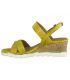 Sandale compensée Marco Tozzi 28724-24 jaune, nu-pieds en cuir confortables