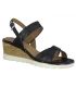 Marco Tozzi 28724-24 noire, nu-pieds en cuir confortables pour femmes