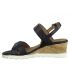 Compensé Marco Tozzi 28724-24 noire, nu-pieds en cuir confortables pour femmes