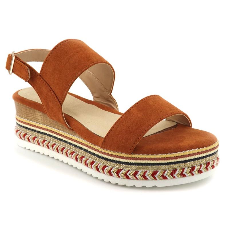 sandale plateforme marron